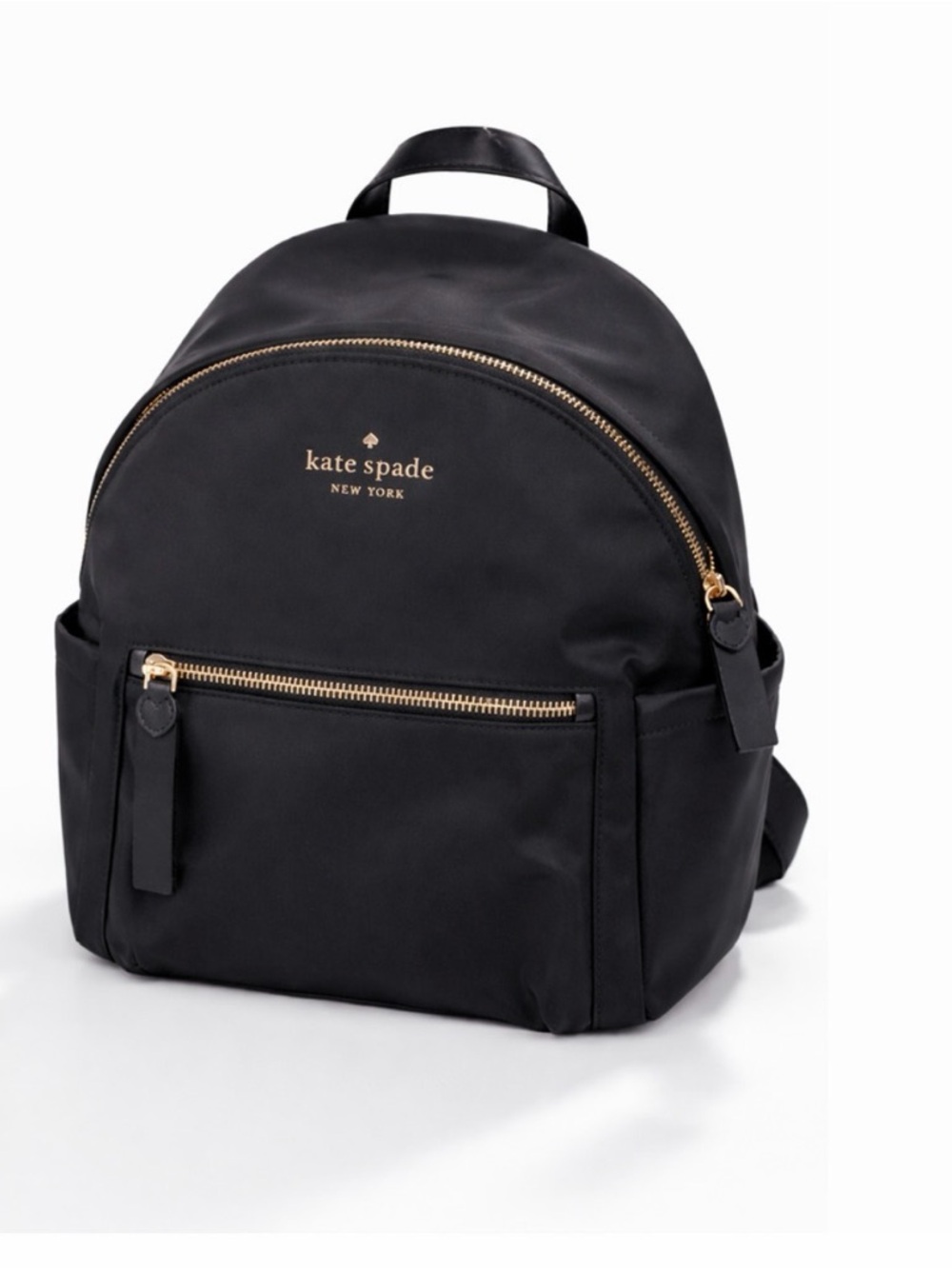 Kate Spade ♠️ Chelsea Black Nylon Backpack with Gold Hardware